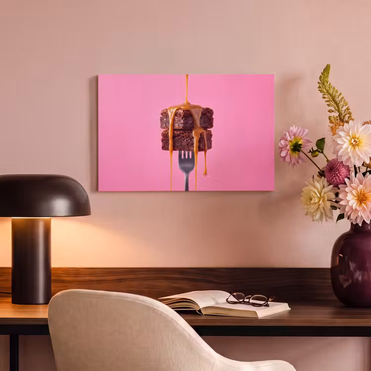 Canvas schilderij - Brownie - Karamel - Eten — 5