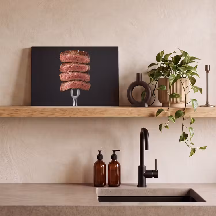Canvas schilderij - Eten - Rosé - Vork — 3