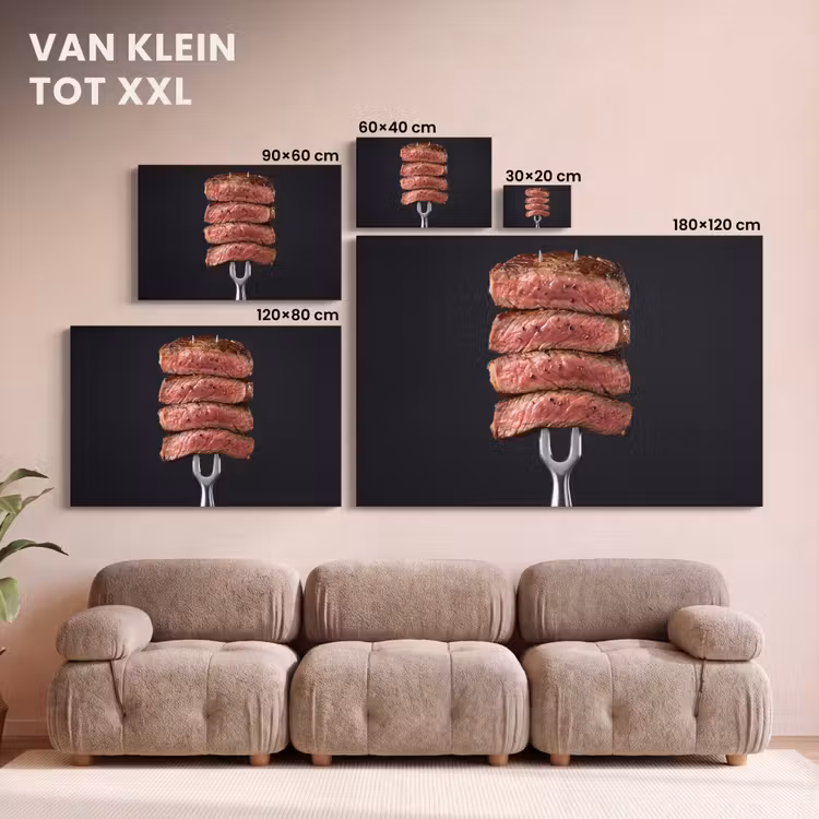 Canvas schilderij - Eten - Rosé - Vork — 7