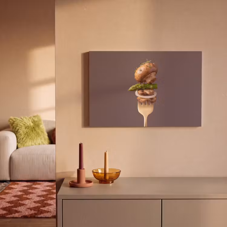 Canvas schilderij - Eten - Gestapeld - Vork — 1