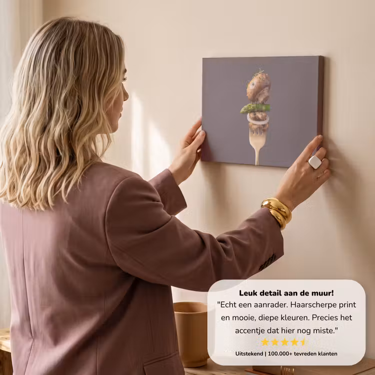 Canvas schilderij - Eten - Gestapeld - Vork — 2