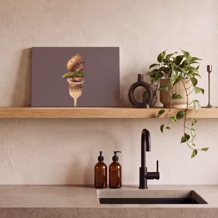 Canvas schilderij - Eten - Gestapeld - Vork — 3