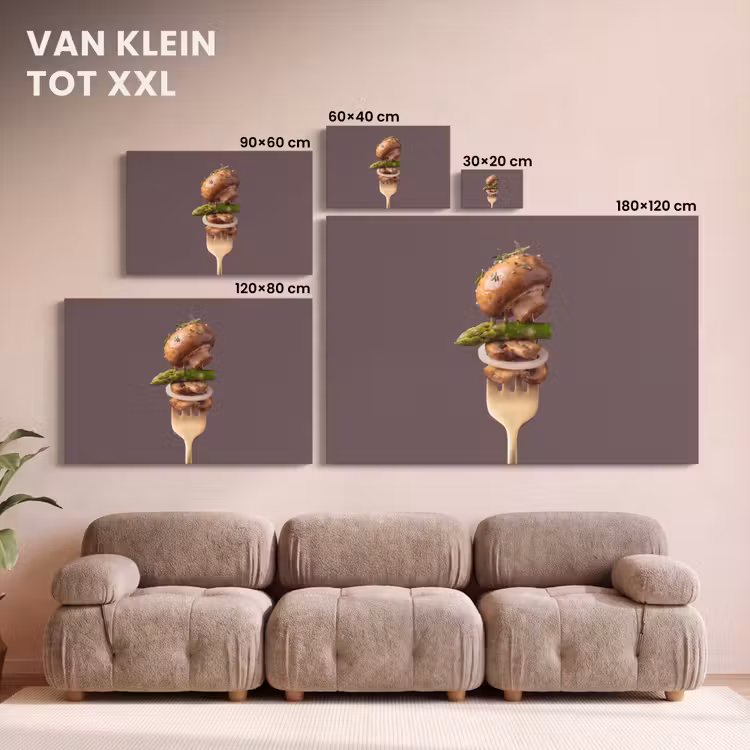 Canvas schilderij - Eten - Gestapeld - Vork — 7