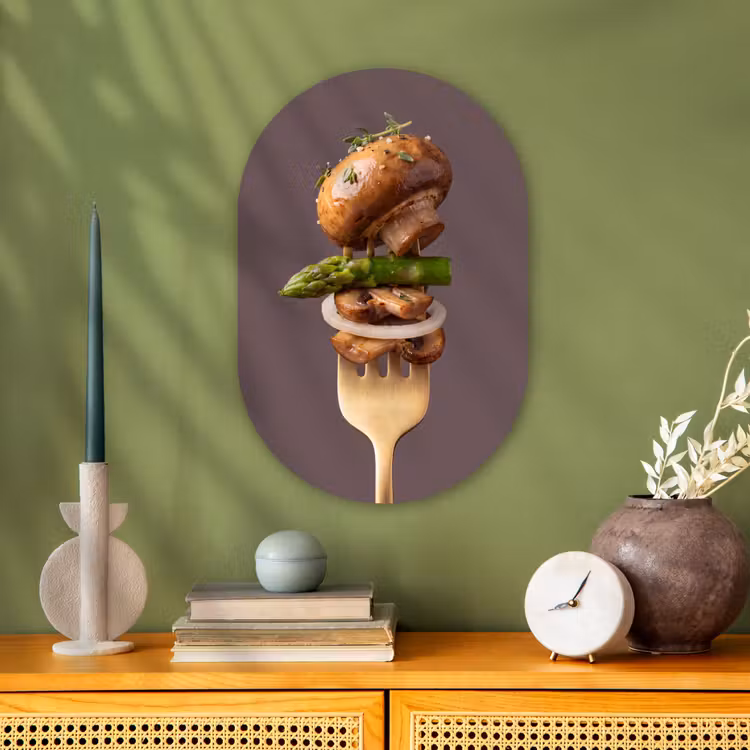 Muurovaal - Kunststof - Eten - Gestapeld - Vork — 2