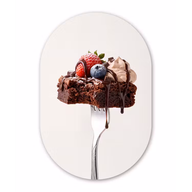 Muurovaal - Kunststof - Vork - brownie - aardbei — 3