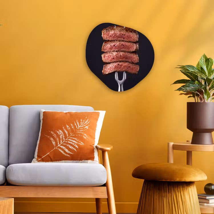 Organisch schilderij - Forex - Eten - Rosé - Vork — 3