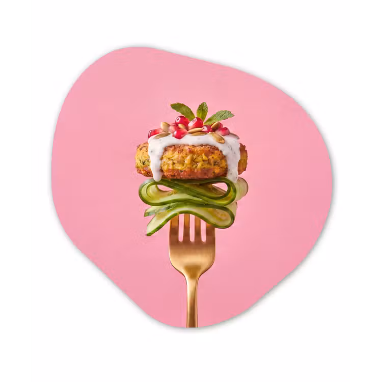 Organisch schilderij - Forex - Eten - Vork - Roze — 1