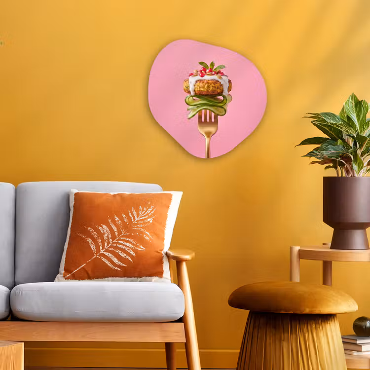 Organisch schilderij - Forex - Eten - Vork - Roze — 3