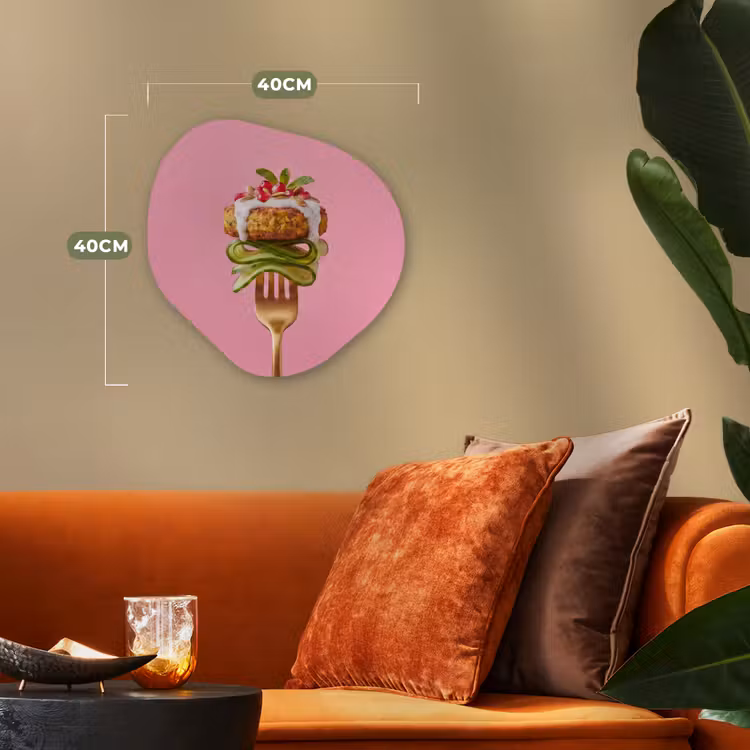 Organisch schilderij - Forex - Eten - Vork - Roze — 4