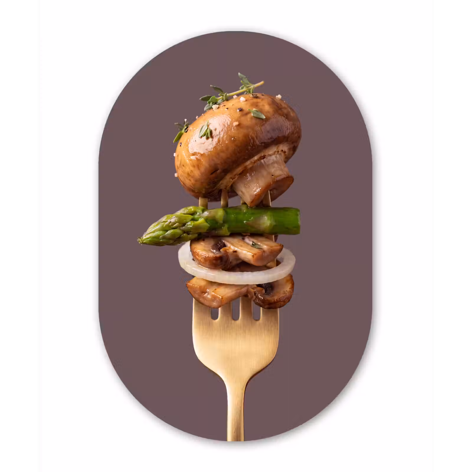 Muurovaal - Glas - Eten - Gestapeld - Vork — 1
