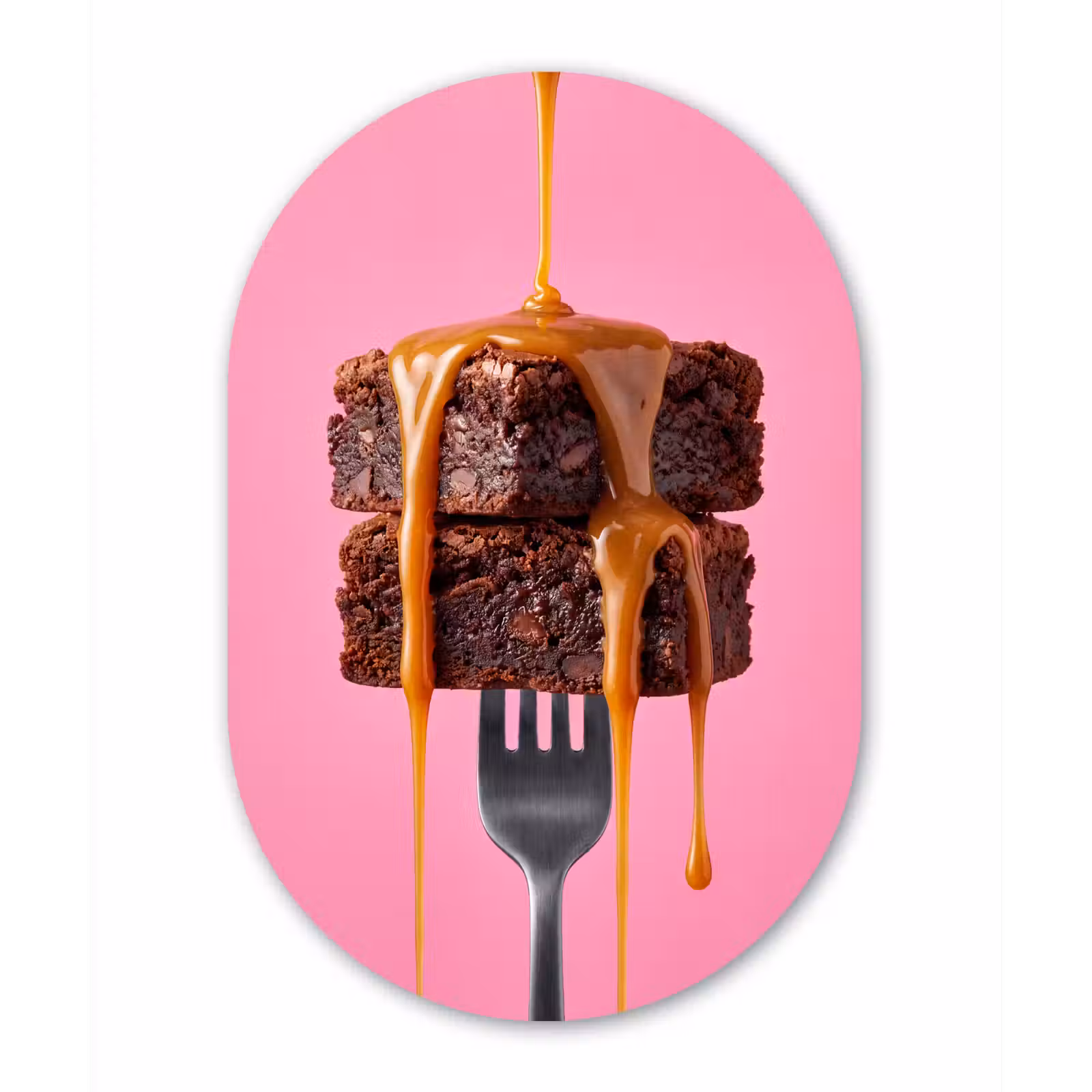 Muurovaal - Glas - Brownie - Karamel - Eten — 1