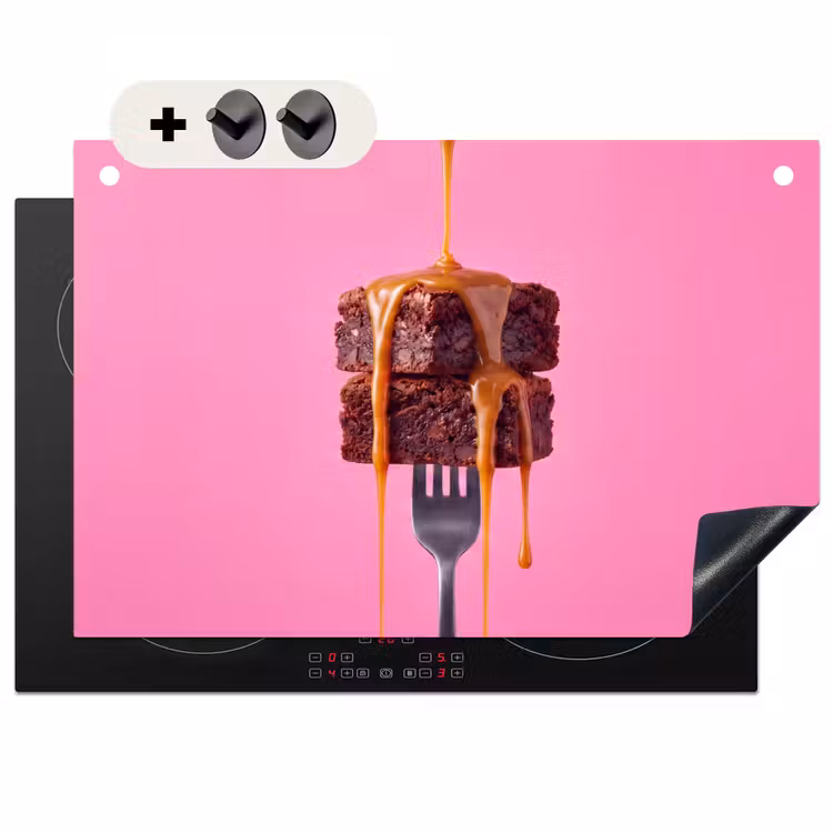 Inductie beschermer en spatscherm (2in1) - Brownie - Karamel - Eten — 1