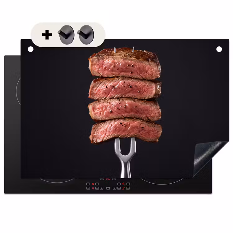 Inductie beschermer en spatscherm (2in1) - Eten - Rosé - Vork — 1