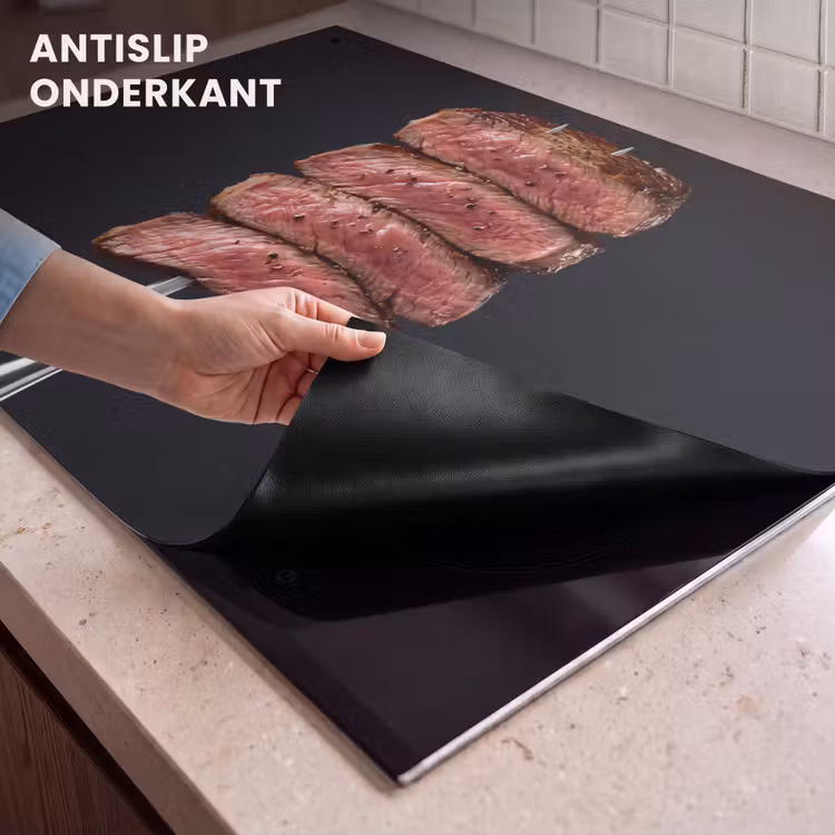 Inductie beschermer en spatscherm (2in1) - Eten - Rosé - Vork — 4