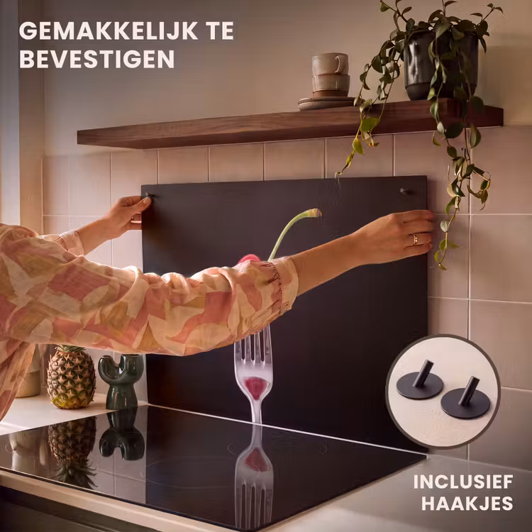 Inductie beschermer en spatscherm (2in1) - Rode kers - Vork — 7