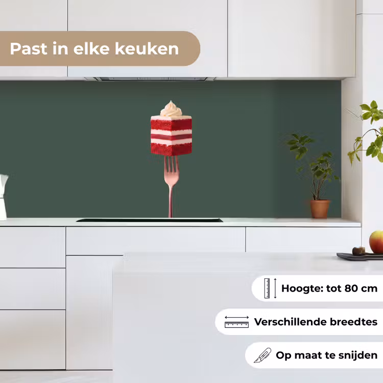 Keuken achterwand - Cake - Vork - Rood — 4