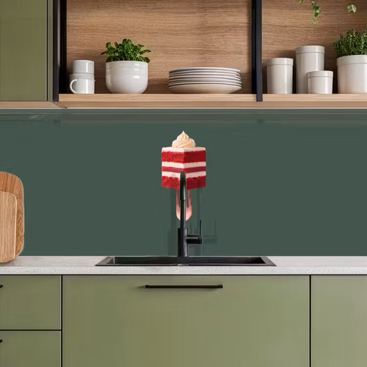 Keuken achterwand - Cake - Vork - Rood — 5