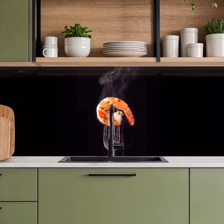 Keuken achterwand - Eten - Garnaal - Vork — 5
