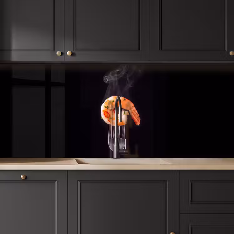 Keuken achterwand - Eten - Garnaal - Vork — 6