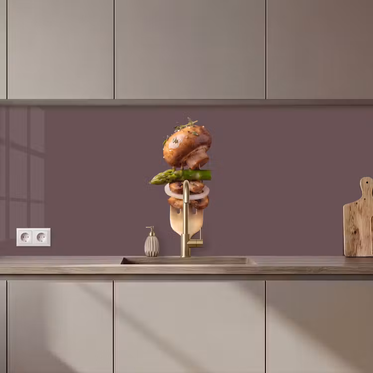 Keuken achterwand - Eten - Gestapeld - Vork — 1