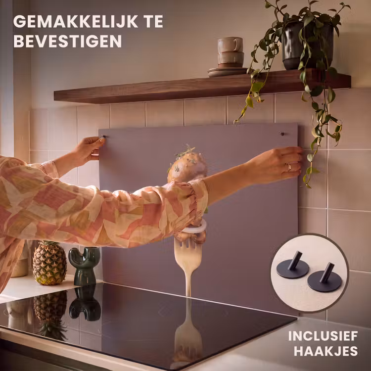 Inductie beschermer en spatscherm (2in1) - Eten - Gestapeld - Vork — 7