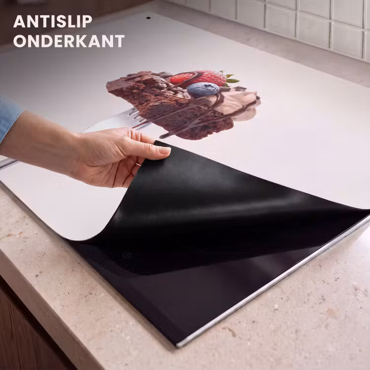 Inductie beschermer en spatscherm (2in1) - Vork - brownie - aardbei — 4