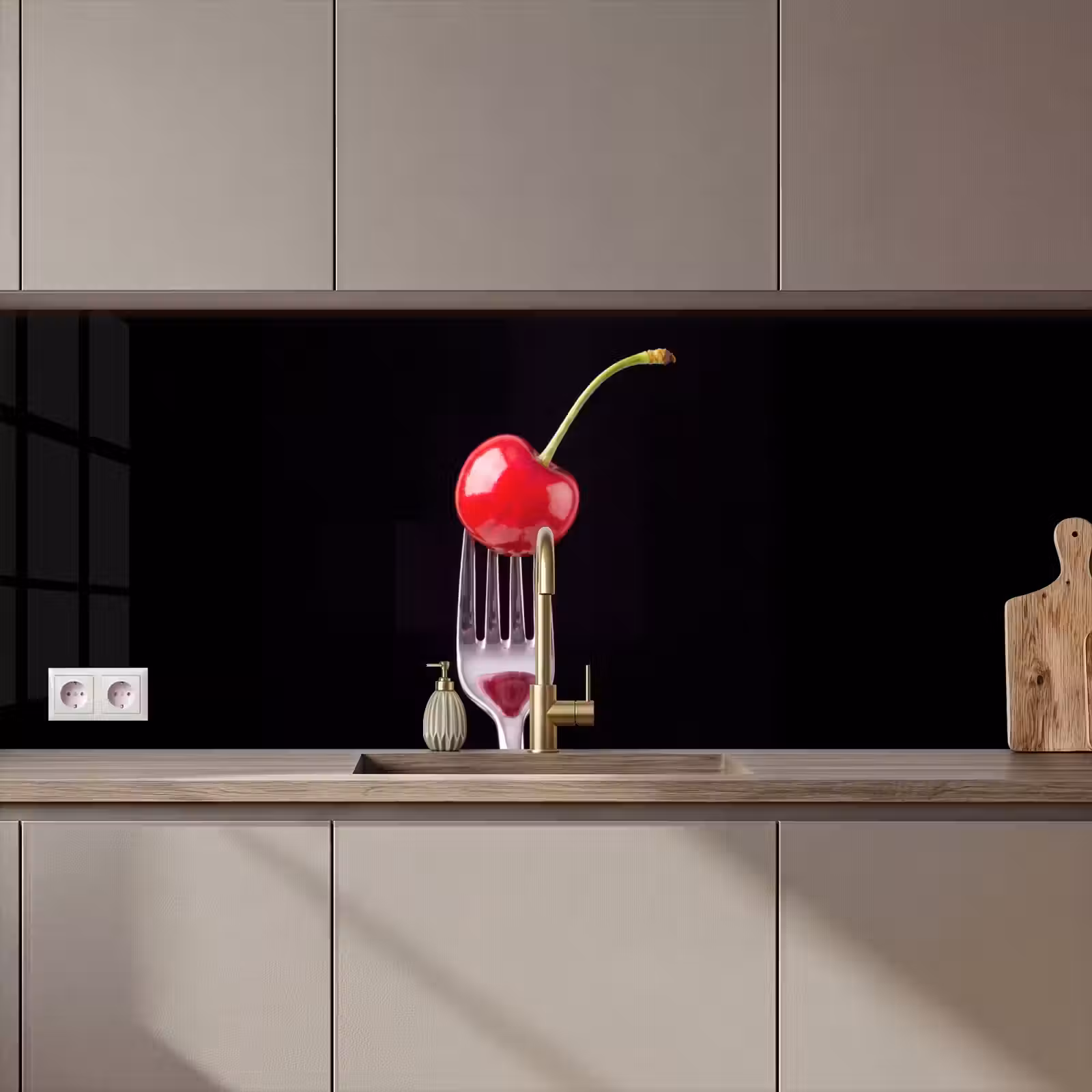 Keuken achterwand - Rode kers - Vork — 1