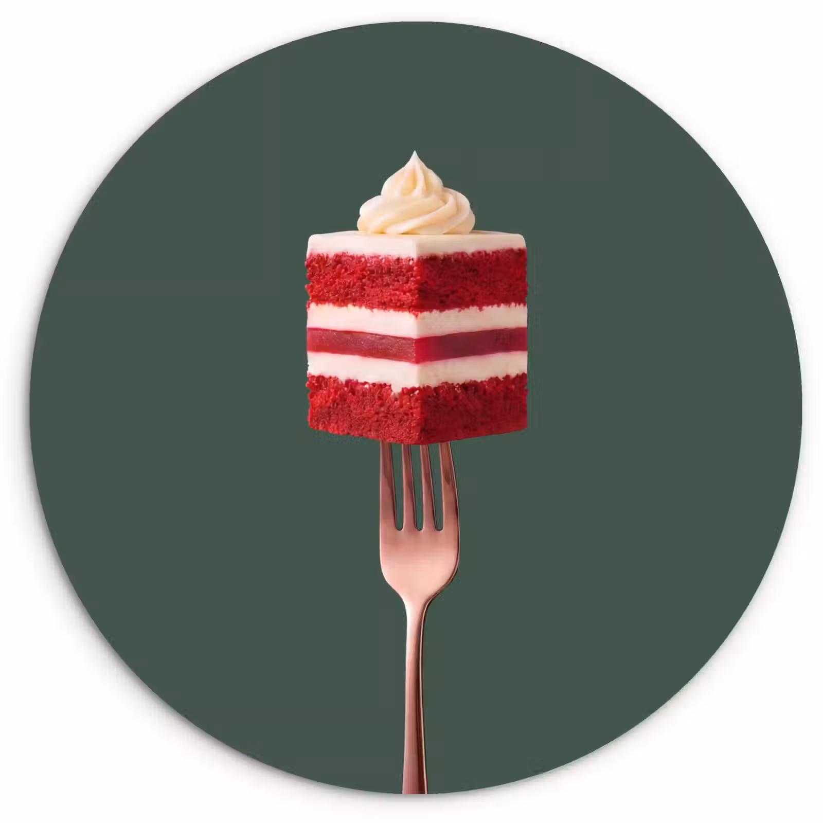 Muurcirkel - Cake - Vork - Rood — 1