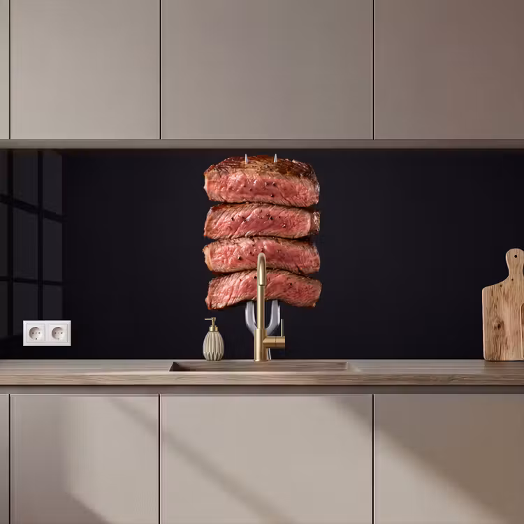 Keuken achterwand - Eten - Rosé - Vork — 1
