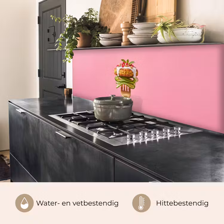 Keuken achterwand - Eten - Vork - Roze — 3