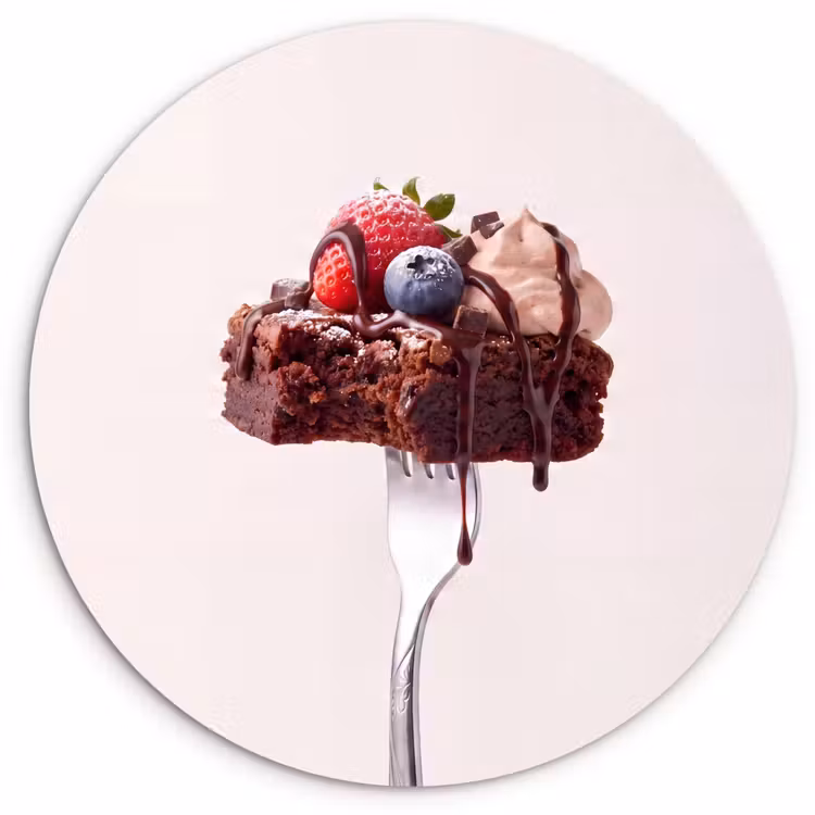 Muurcirkel - Vork - brownie - aardbei — 1