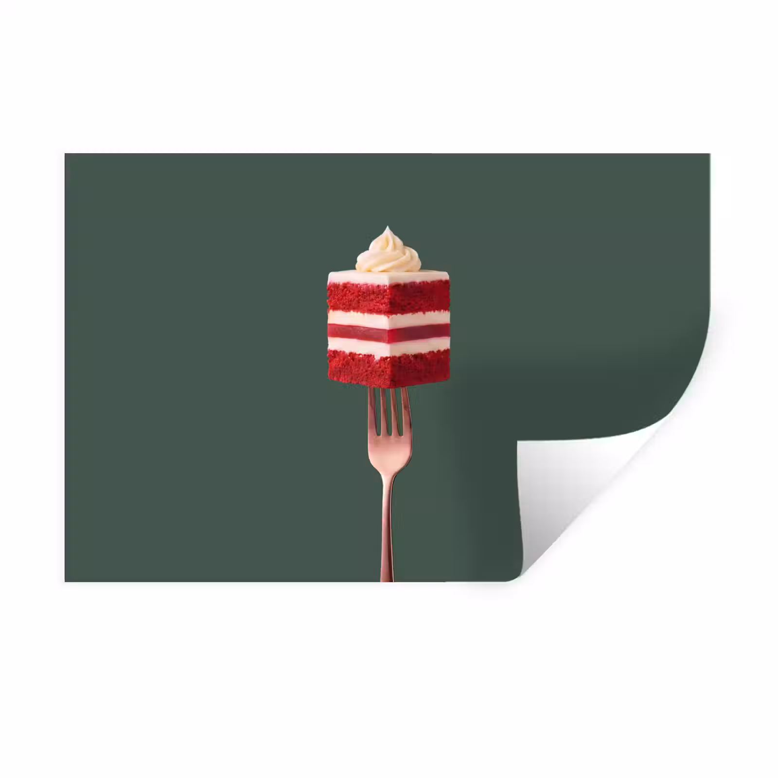 Muursticker - Cake - Vork - Rood — 1