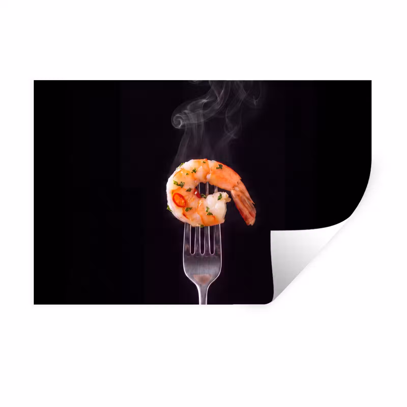 Muursticker - Eten - Garnaal - Vork — 1