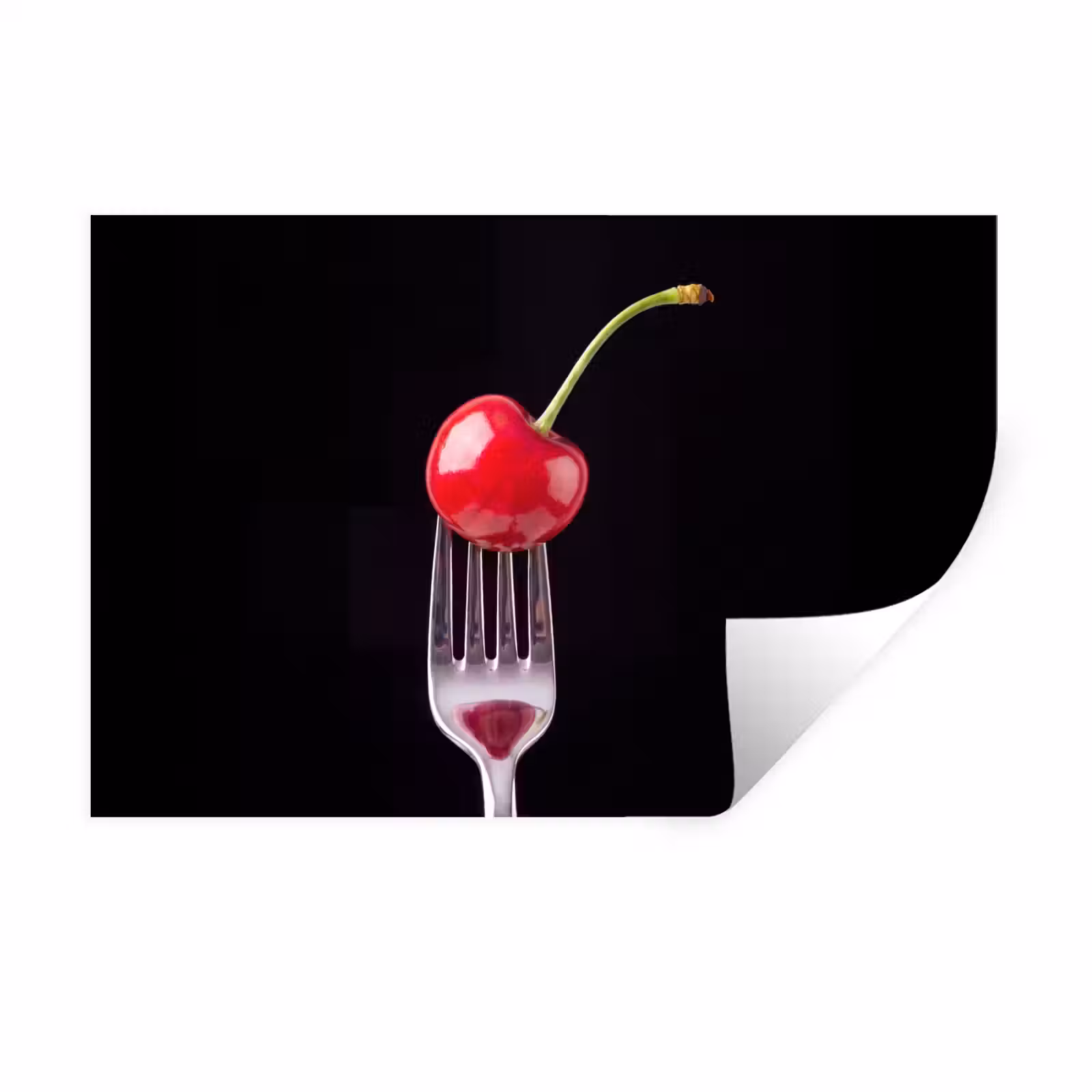 Muursticker - Rode kers - Vork — 1