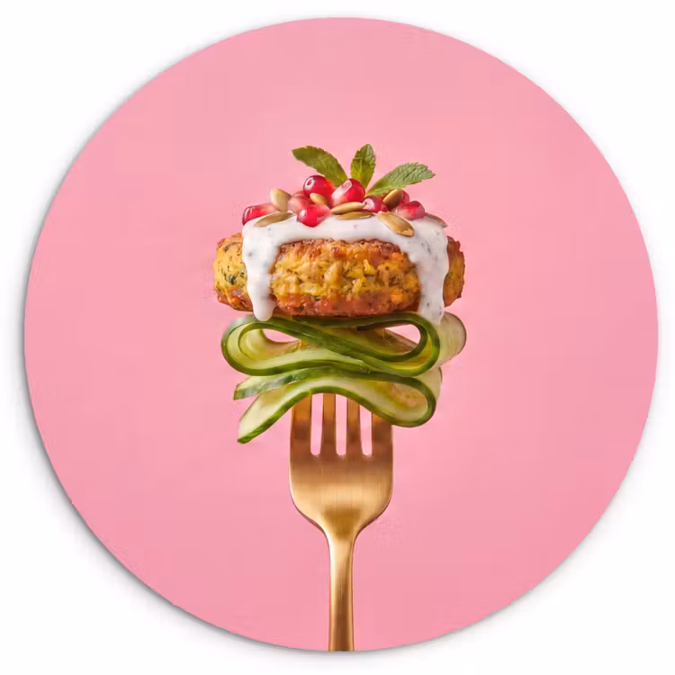 Muurcirkel - Eten - Vork - Roze — 1