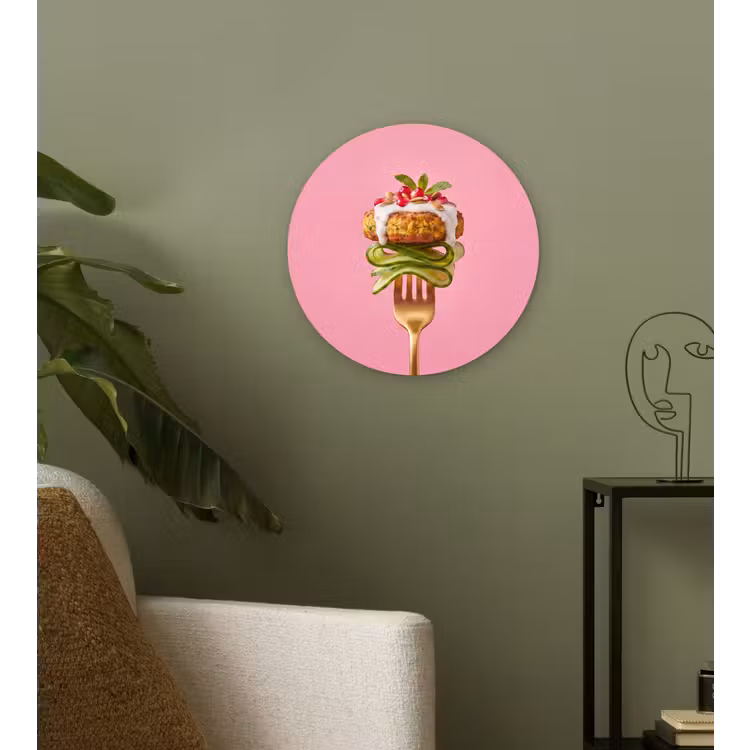 Muurcirkel - Eten - Vork - Roze — 3
