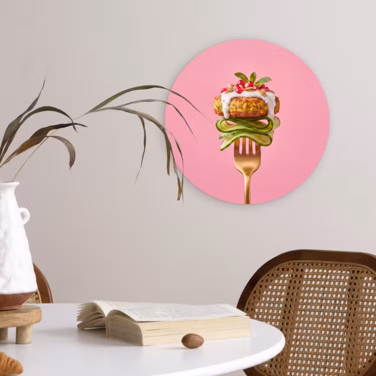 Muurcirkel - Eten - Vork - Roze — 4