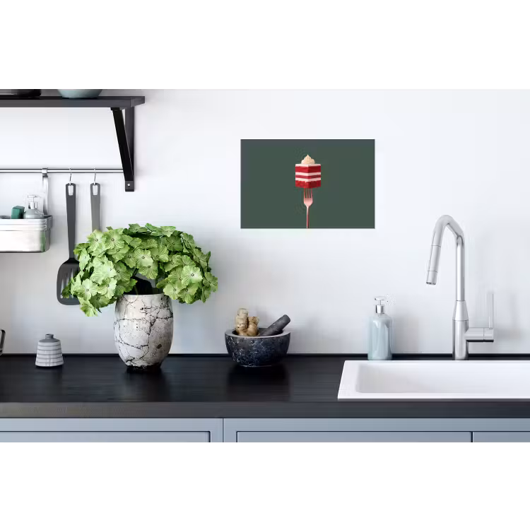 Muursticker - Cake - Vork - Rood — 2