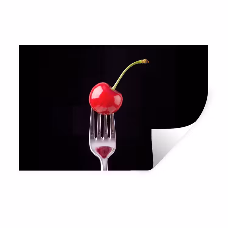 Muursticker - Rode kers - Vork — 1