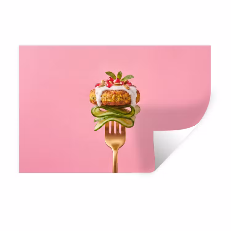 Muursticker - Eten - Vork - Roze — 1