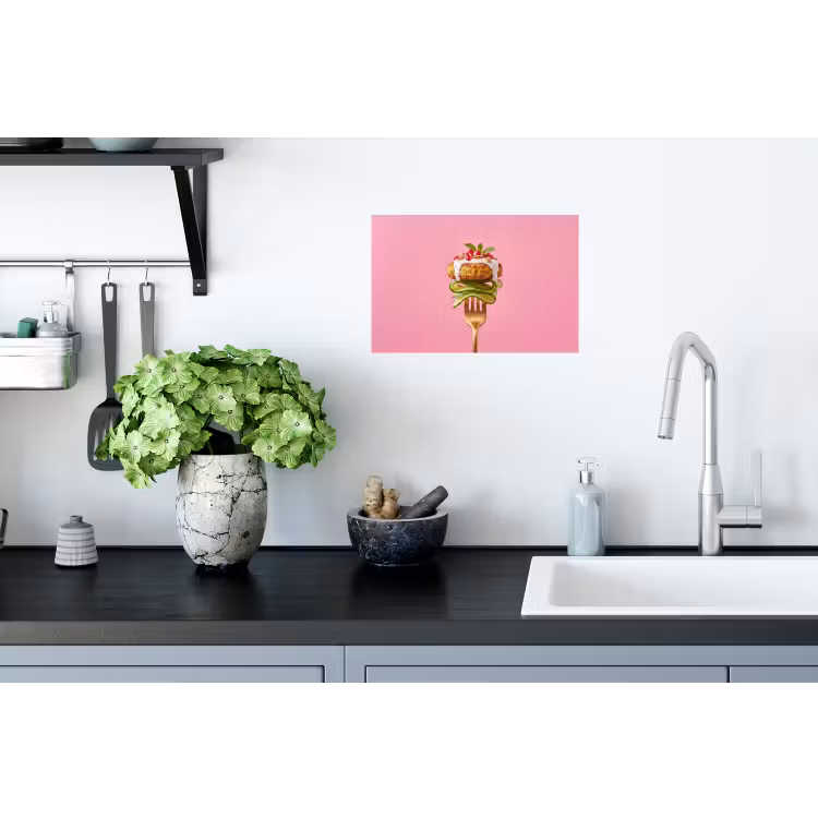 Muursticker - Eten - Vork - Roze — 2