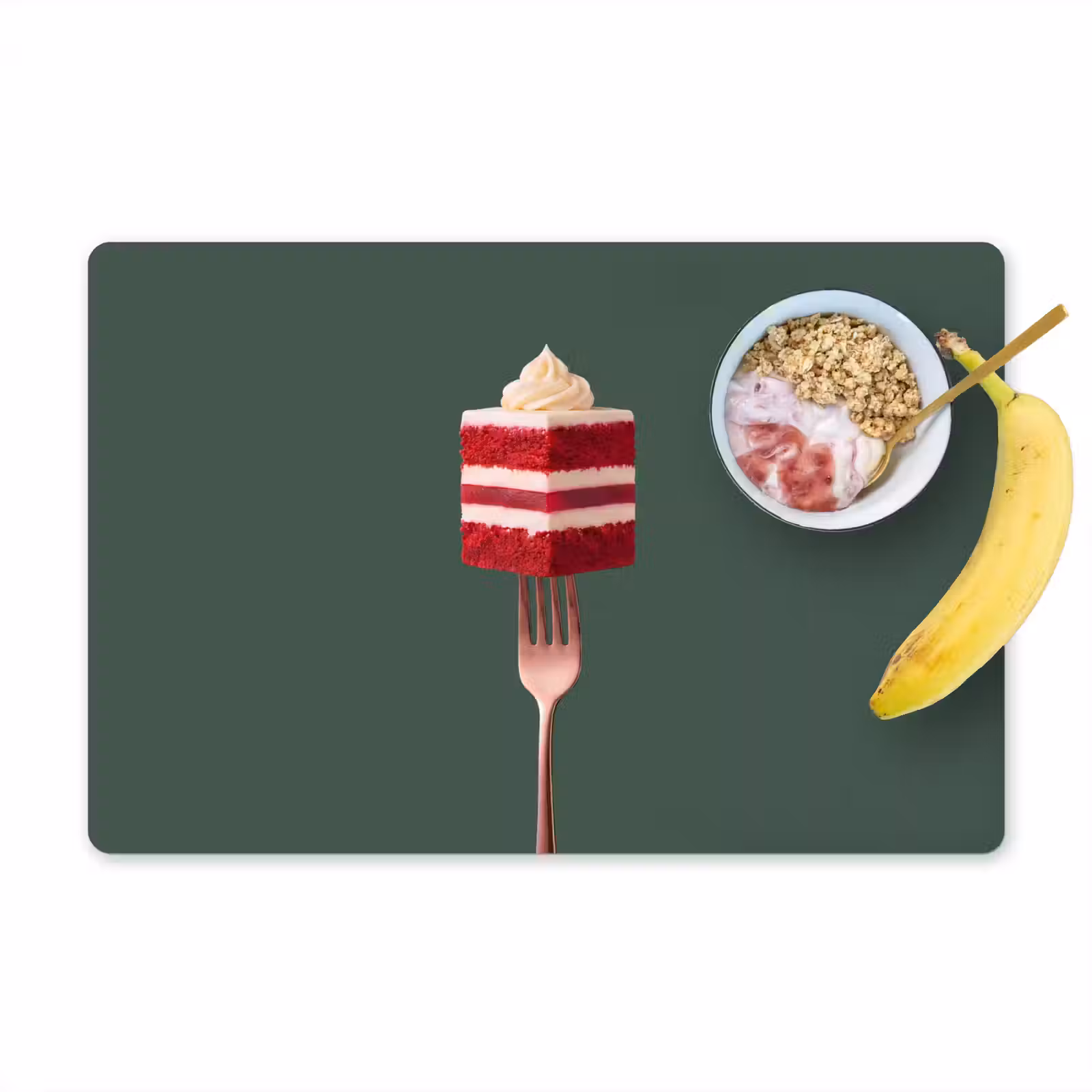 Placemat - 6 stuks - Cake - Vork - Rood — 1