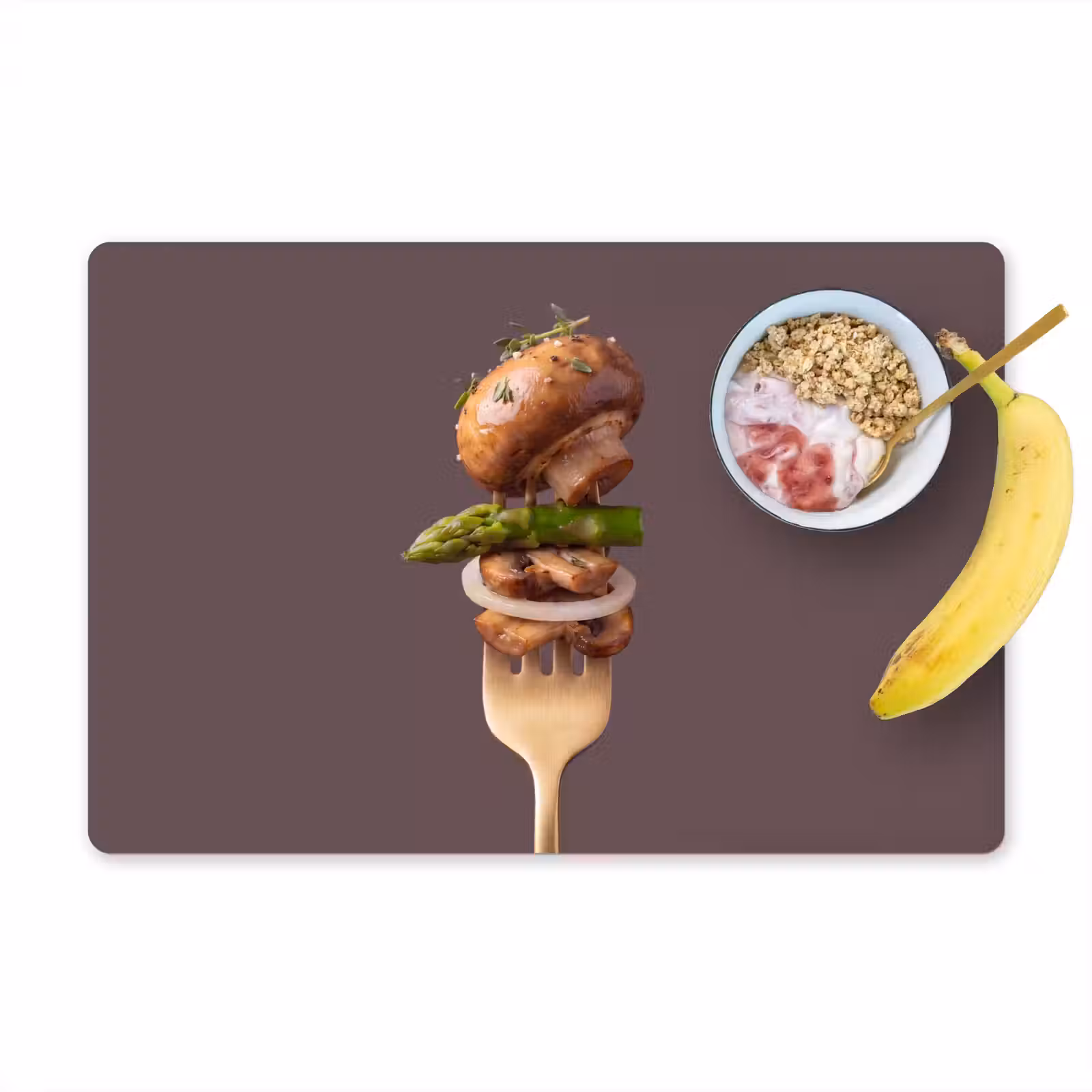Placemat - 6 stuks - Eten - Gestapeld - Vork — 1