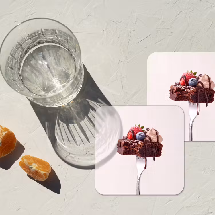 Onderzetter - Vork - brownie - aardbei — 2