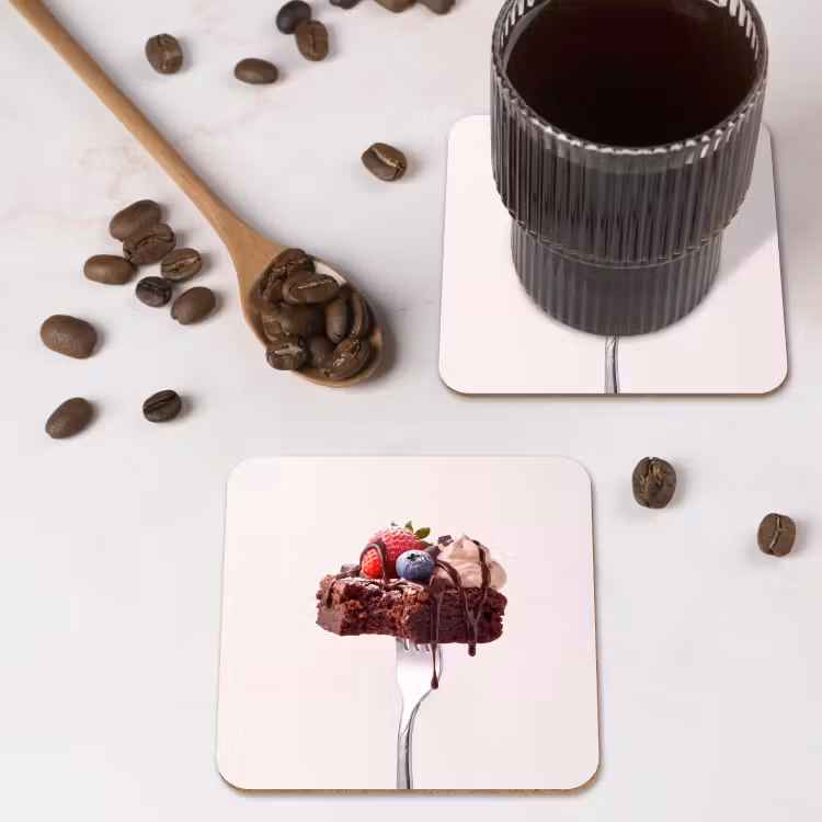 Onderzetter - Vork - brownie - aardbei — 4