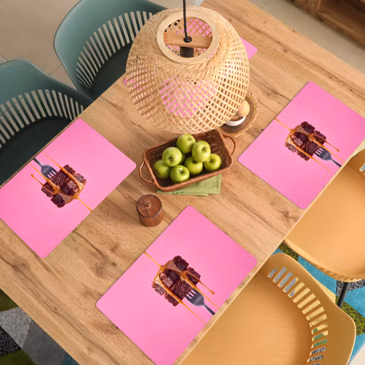 Placemat - 6 stuks - Brownie - Karamel - Eten — 6