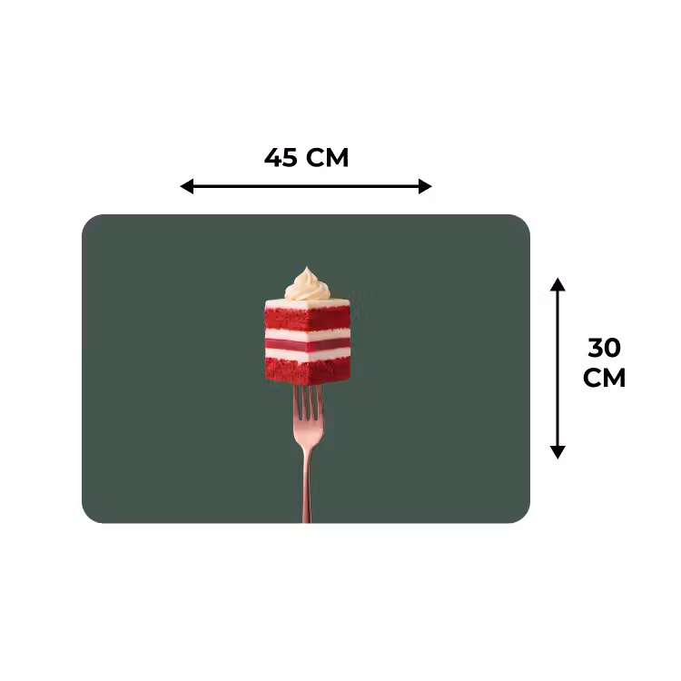 Placemat - 6 stuks - Cake - Vork - Rood — 3