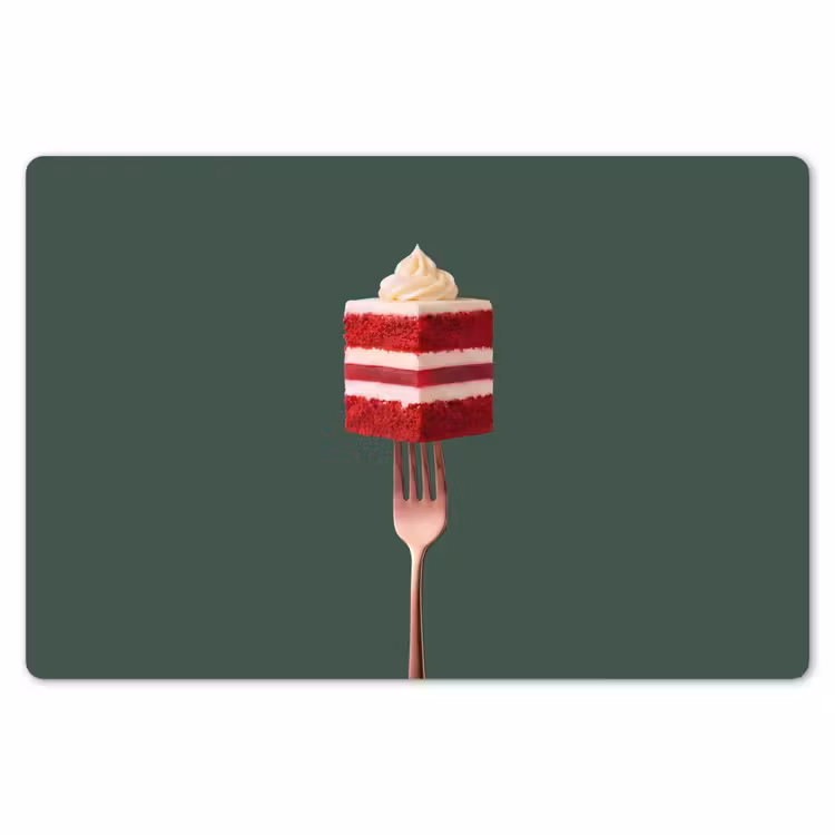 Placemat - 6 stuks - Cake - Vork - Rood — 7