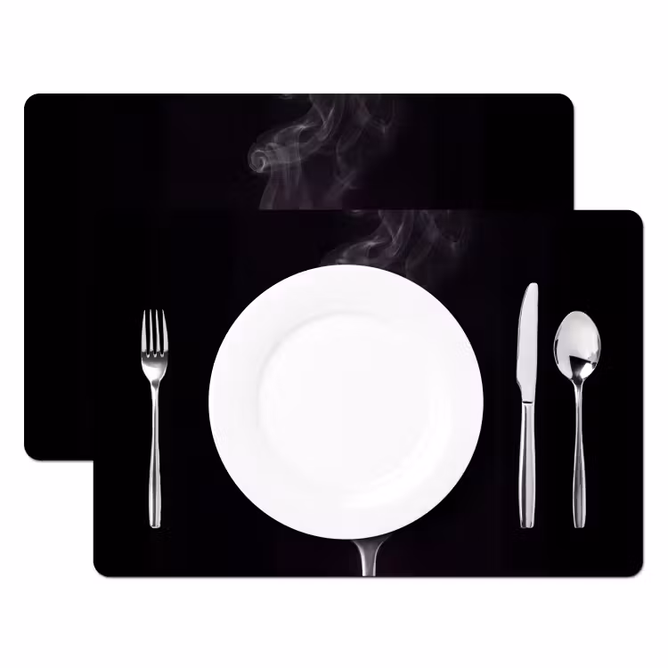 Placemat - 6 stuks - Eten - Garnaal - Vork — 2