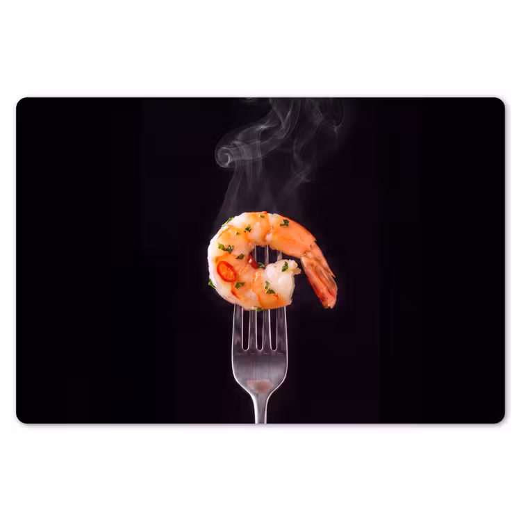 Placemat - 6 stuks - Eten - Garnaal - Vork — 7